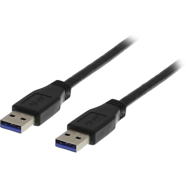 Deltaco USB 3.0 Cable, A Male - A Male, 1m, Black